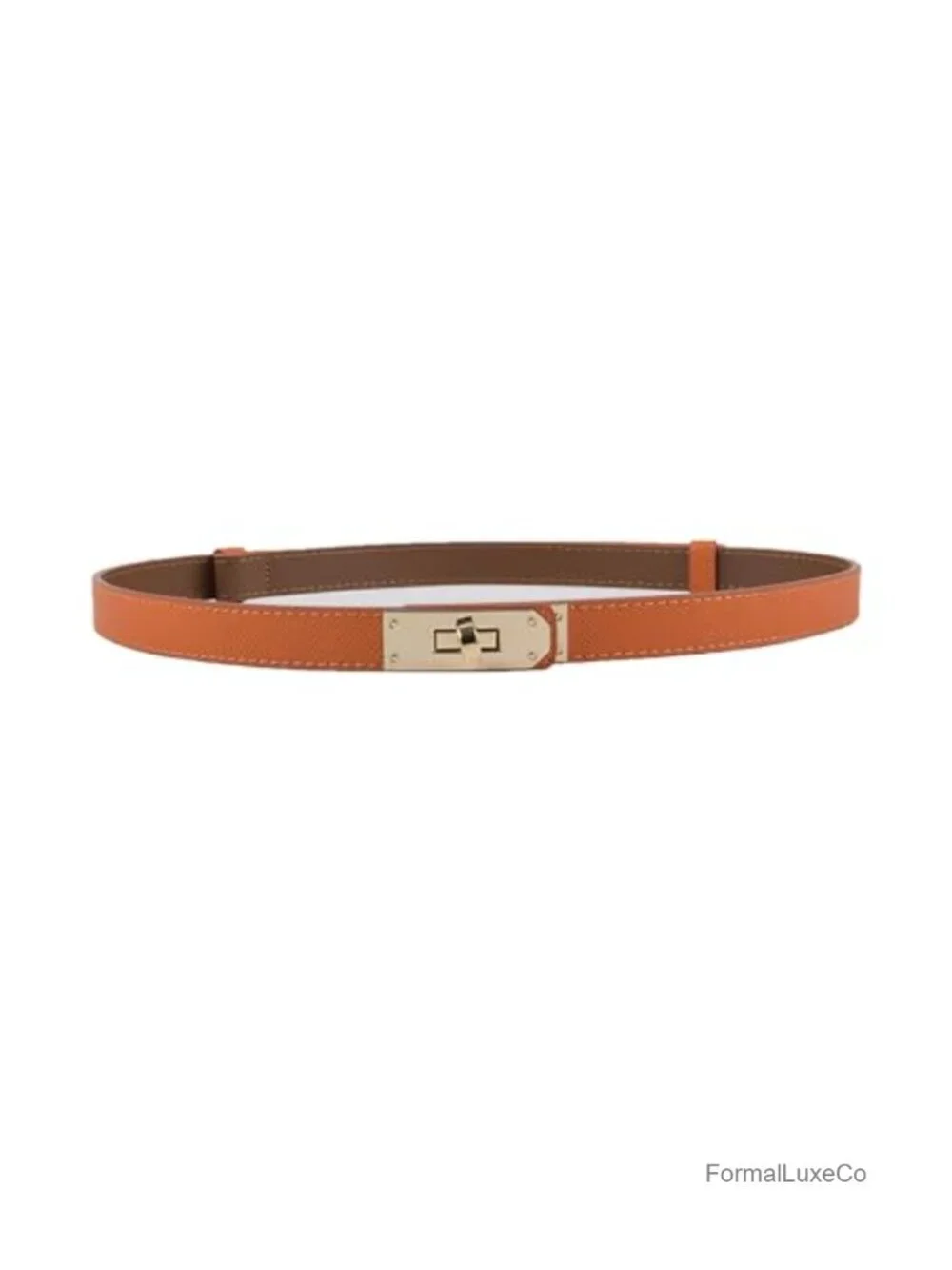 Skinny Belt Alloy Turn Lock Adjustable Waist 19.5-35.5 in for Dresses Jeans